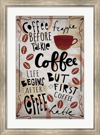 Framed Coffee Typography Print