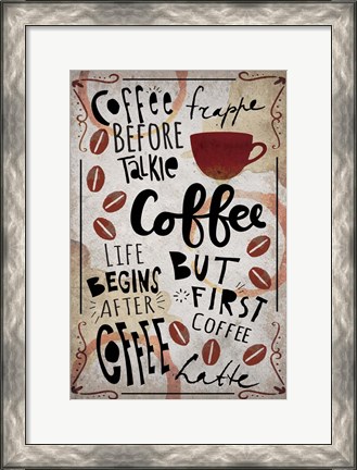 Framed Coffee Typography Print