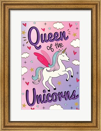 Framed Queen of the Unicorns Print