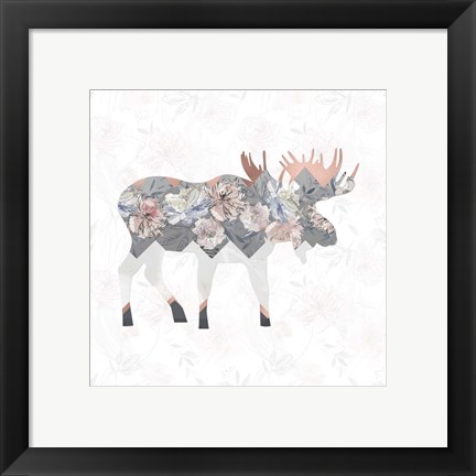Framed Square Moose Print