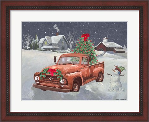 Framed Old Truck and House Print