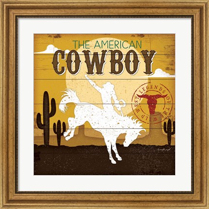 Framed American Cowboy Print