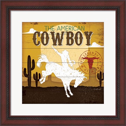Framed American Cowboy Print