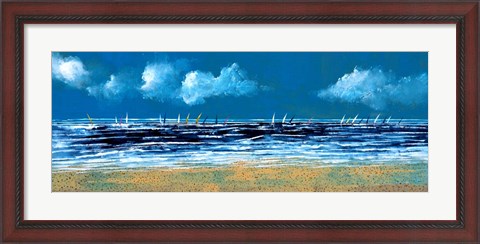 Framed Sea and Boats II Print