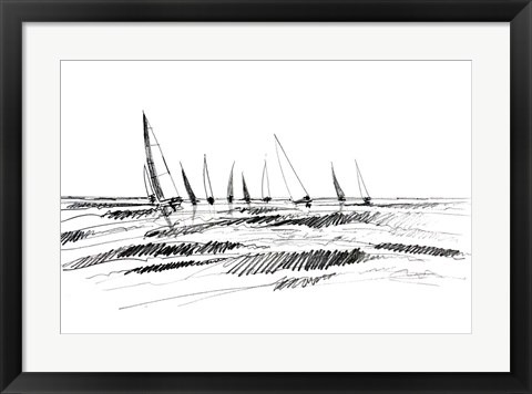 Framed Boat Sketch III Print