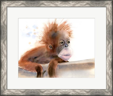 Framed Baby Monkey Print