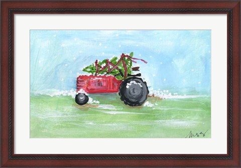 Framed Tractor Christmas Print