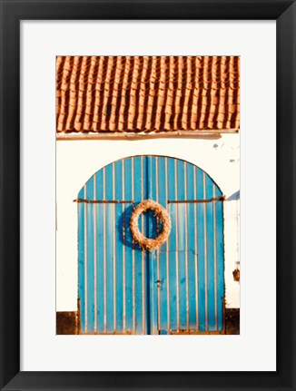 Framed Blue Doors Print