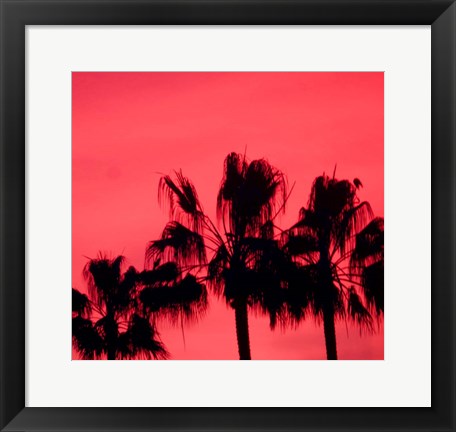 Framed Neon Palm Trees III Print
