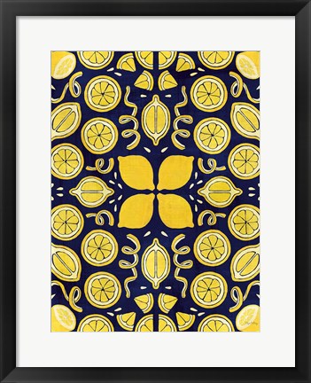 Framed Otomi Lemon Navy Crop Print