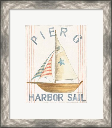 Framed Floursack Nautical VII Print