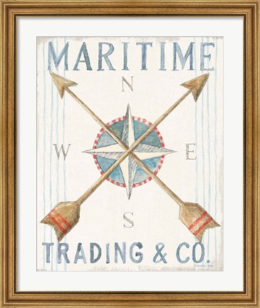 Framed Floursack Nautical VI Print