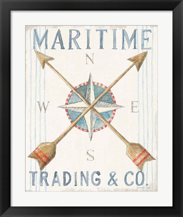 Framed Floursack Nautical VI Print