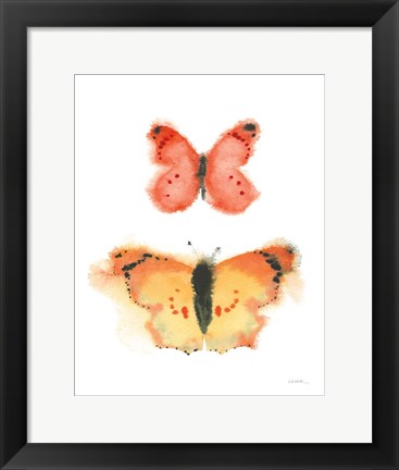 Framed Watercolor Butterflies IV Print