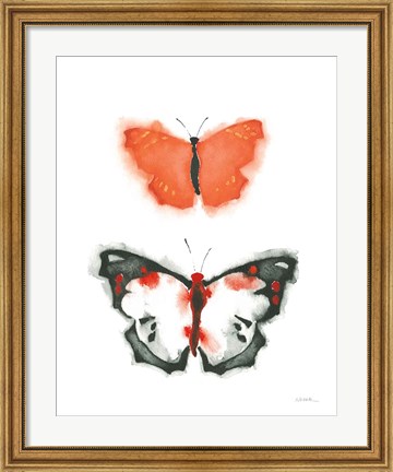Framed Watercolor Butterflies III Print