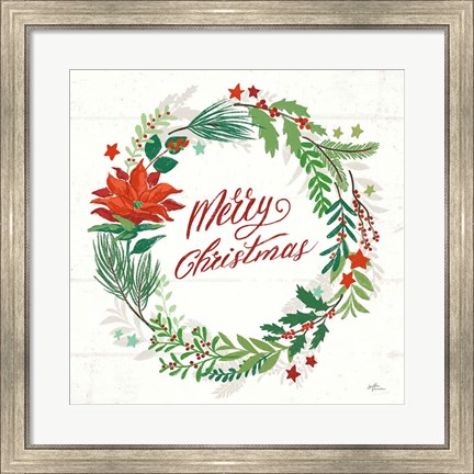 Framed Holiday Joy I Merry Christmas Print