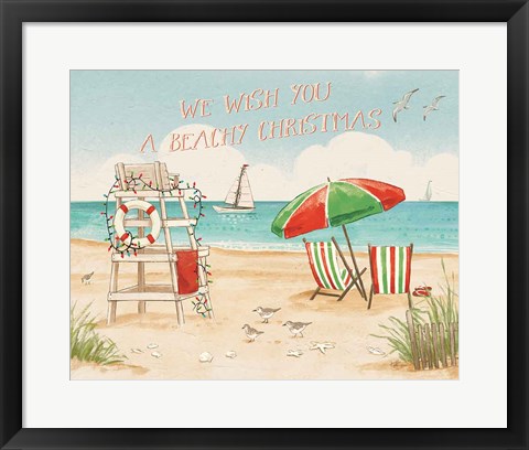 Framed Beach Time I Christmas Print
