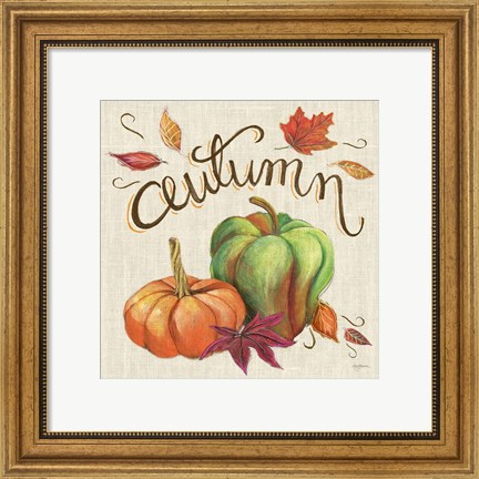 Framed Autumn Harvest I Linen Print