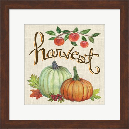 Framed Autumn Harvest IV Linen Print