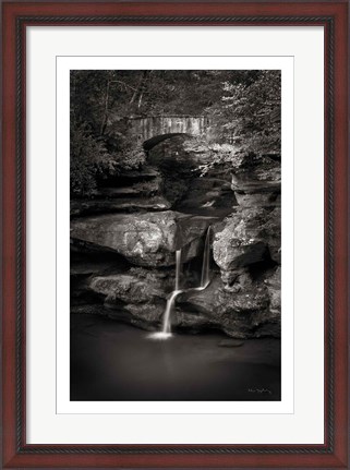 Framed Upper Falls Old Mans Cave BW Print