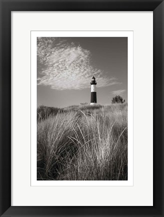 Framed Big Sable Point Lighthouse I BW Print