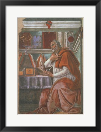 Framed Saint Augustine in his Cell Print