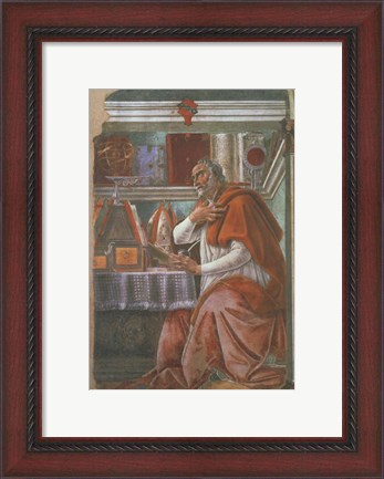Framed Saint Augustine in his Cell Print