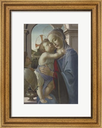 Framed Virgin and Child with an Angel, 1475-85 Print