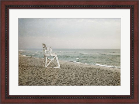 Framed Lifeguard Chair at Dawn Print