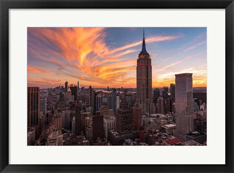 Framed 9-11 New York Sunset 2 Print