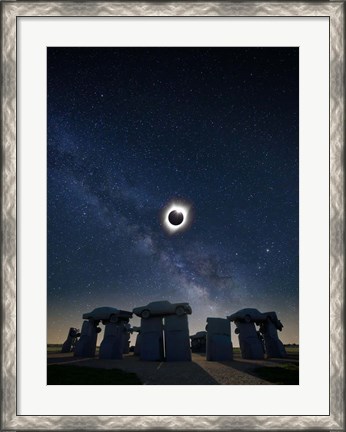 Framed Eclipse at Carhenge Print