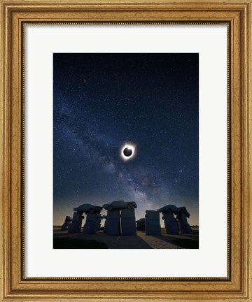 Framed Eclipse at Carhenge Print