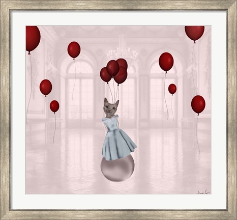 Framed Ball with Balloons Print