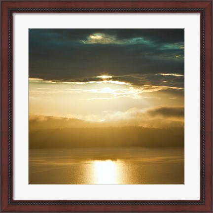Framed Orcas Sunset 1 Print