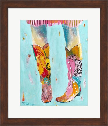 Framed Cowgirl Boots Print