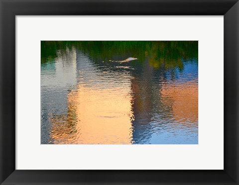 Framed Reflection on the Iowa River No. 1 Print
