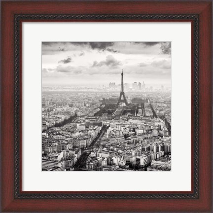 Framed La Tour Eiffel et La Defense Print