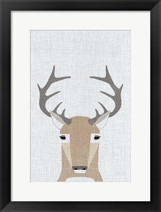 Framed Whitetail Deer Print