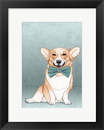 Framed Corgi Dog Print