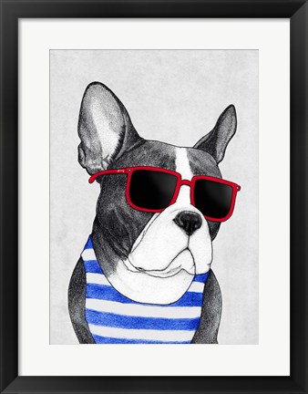 Framed Frenchie Summer Style Print