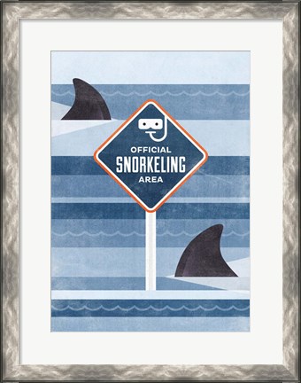 Framed Official Snorkeling Area Print