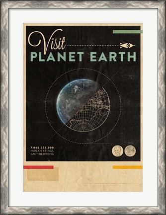Framed Visit Planet Earth Print