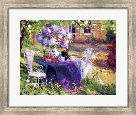 Framed Lilac Tea Party Print