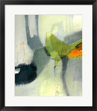 Framed Green Bird Print