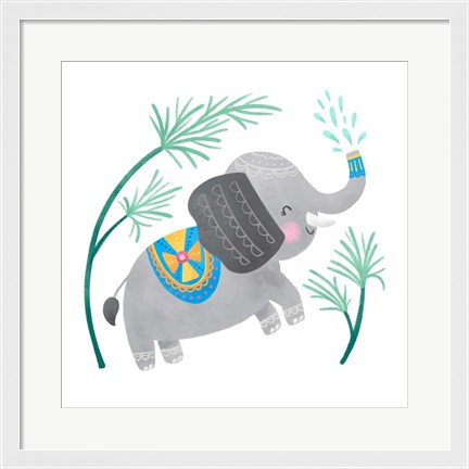 Framed Playful Pals -Elephant Print