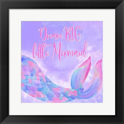 Framed Mermaid Life I Pink/Purple Print