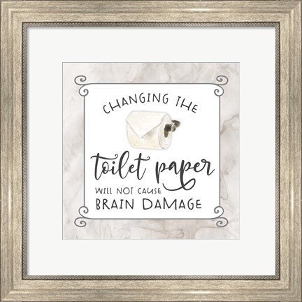 Framed Bath Humor Toilet Paper Print