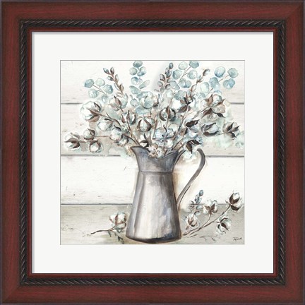 Framed Farmhouse Cotton Tin Pitcher Print