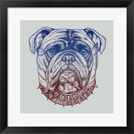 Framed Gritty Bulldog Print