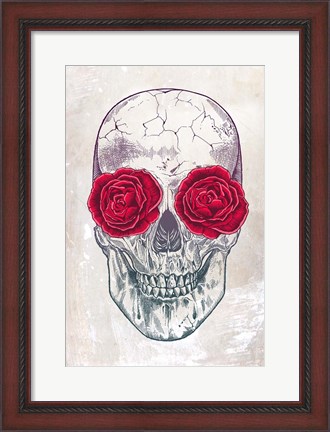 Framed Skull &amp; Roses Print